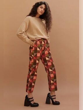 Shrimps Women’s Patchwork Red Trousers Size 6